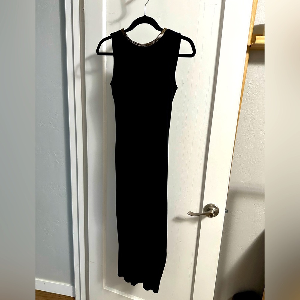 ASOS Midi Cowl Back With Embellished Trim - Black / US 6